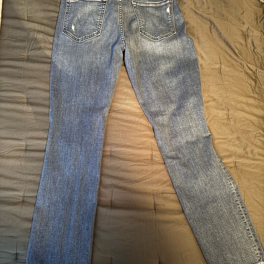 MOTHER Blue Distressed Skinny Jeans - Picture 2 of 4